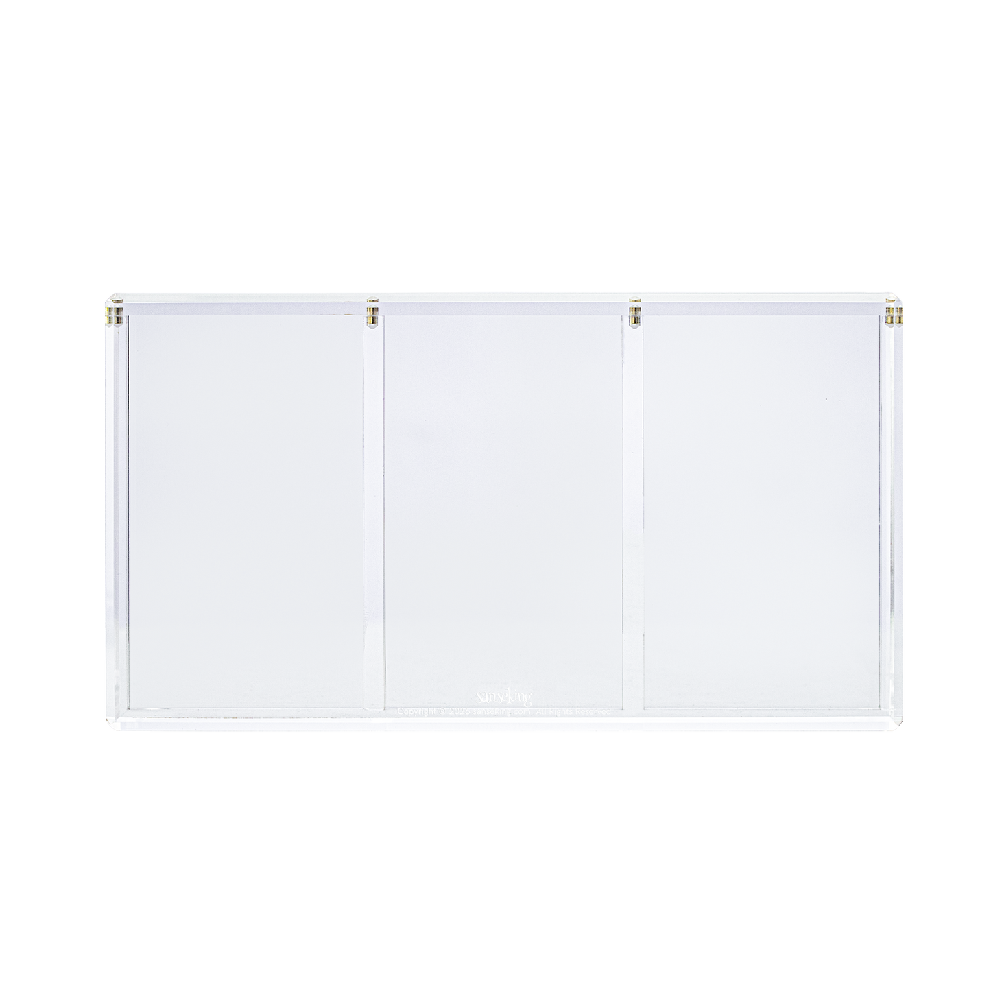 Clear Sanseking 3-slot acrylic graded card display case - view 1