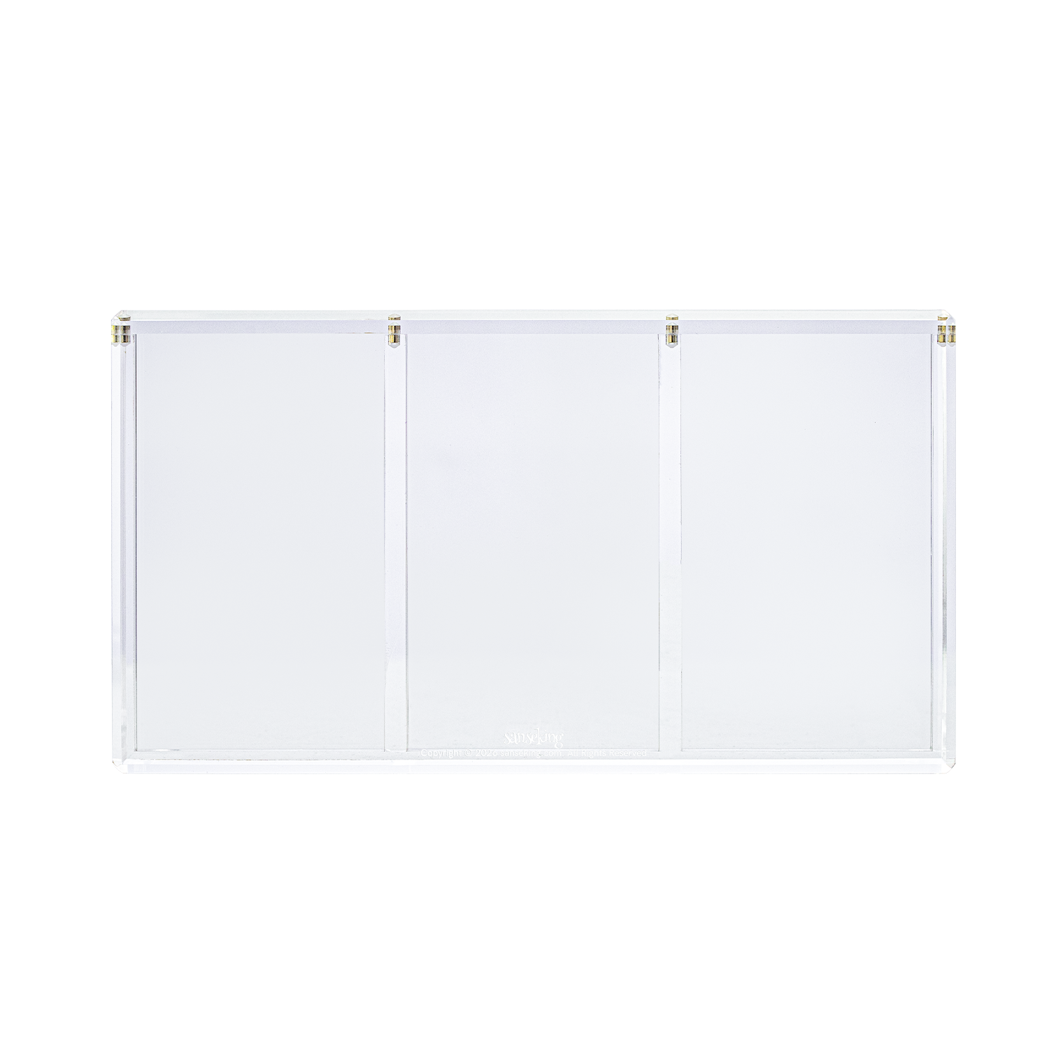 Clear Sanseking 3-slot acrylic graded card display case - view 1