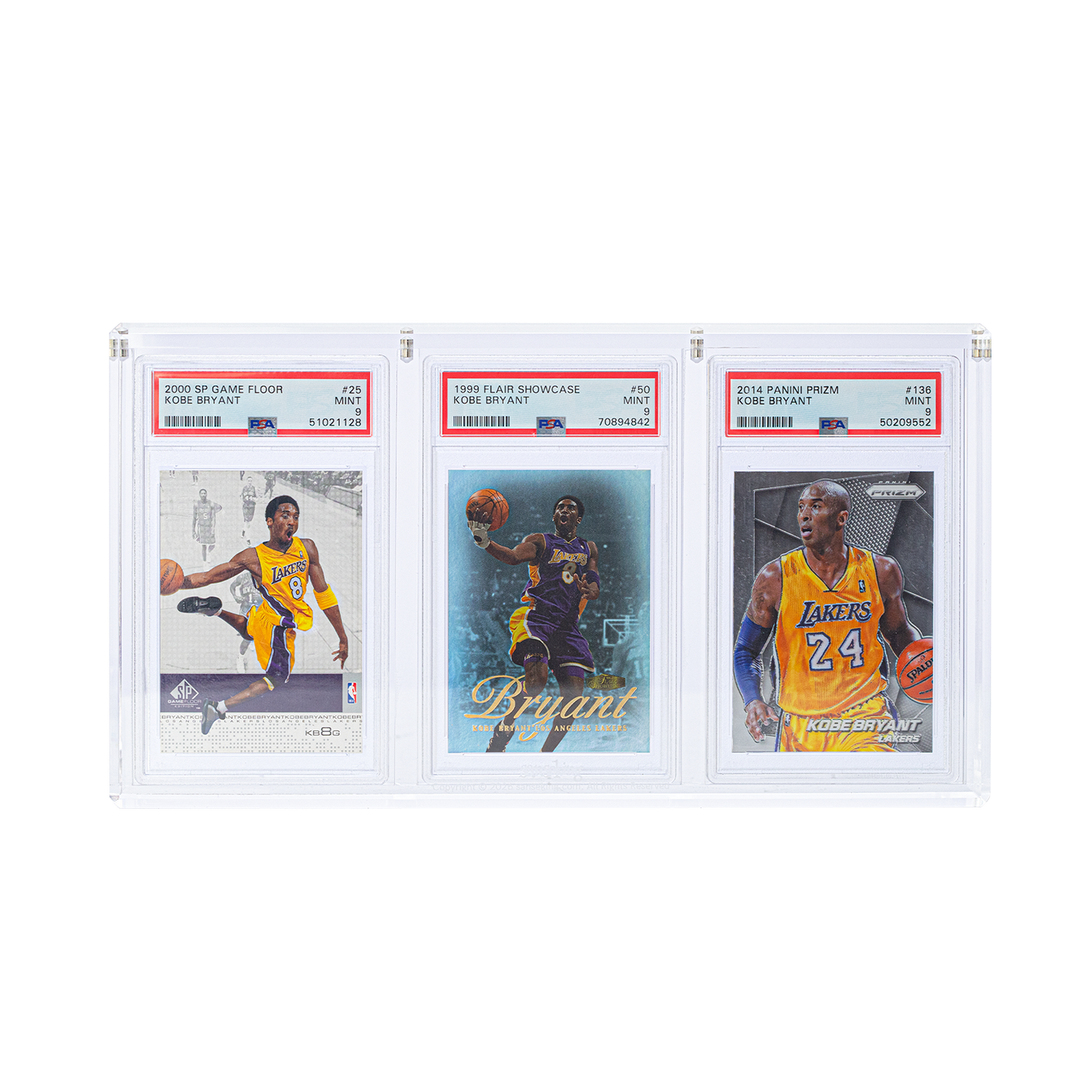 Clear Sanseking 3-slot acrylic graded card display case - view 3