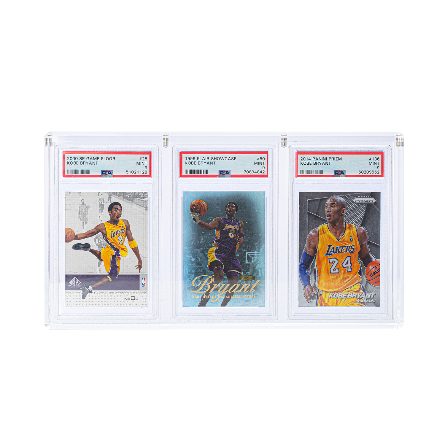 Clear Sanseking 3-slot acrylic graded card display case - view 3