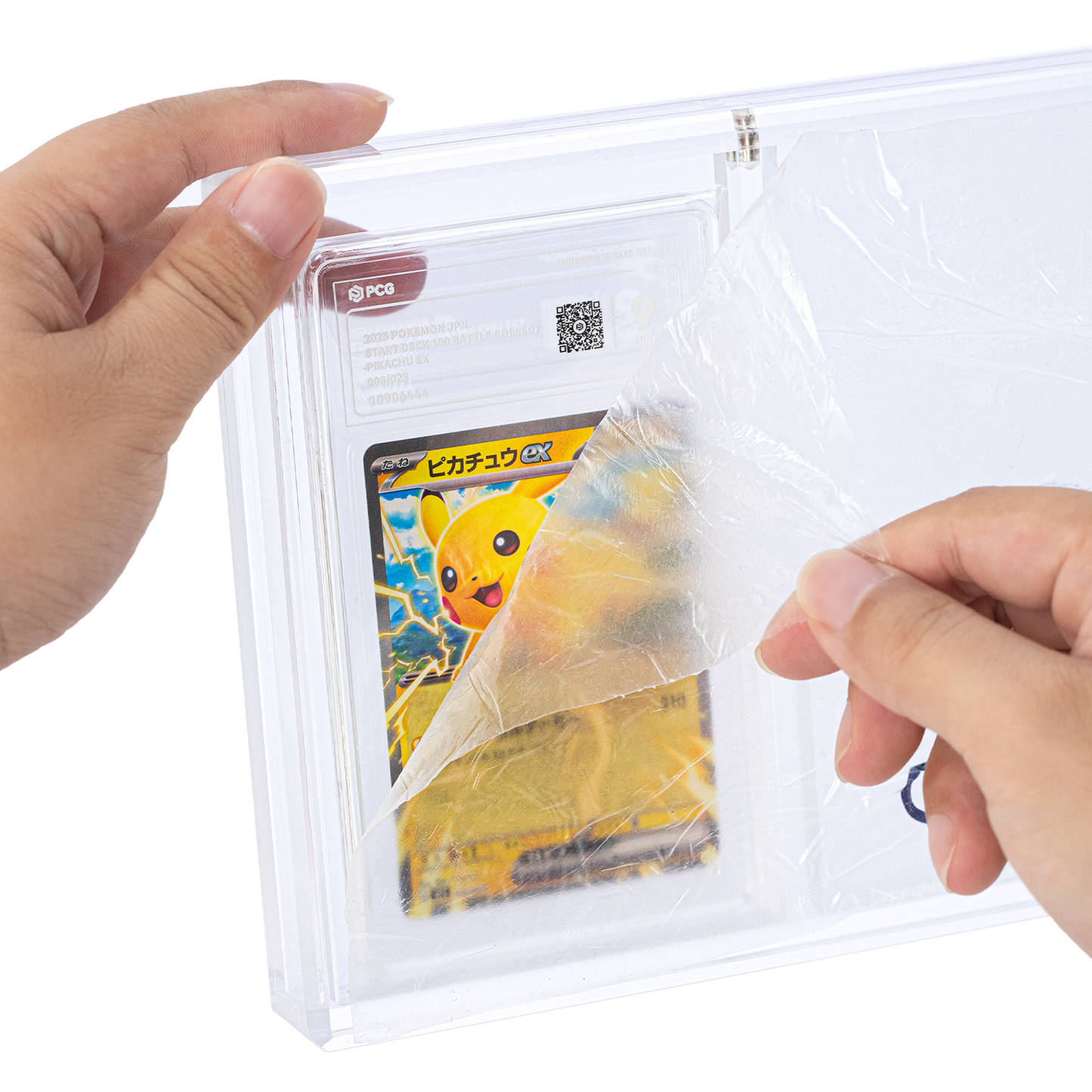 Clear Sanseking 3-slot acrylic graded card display case - view 4
