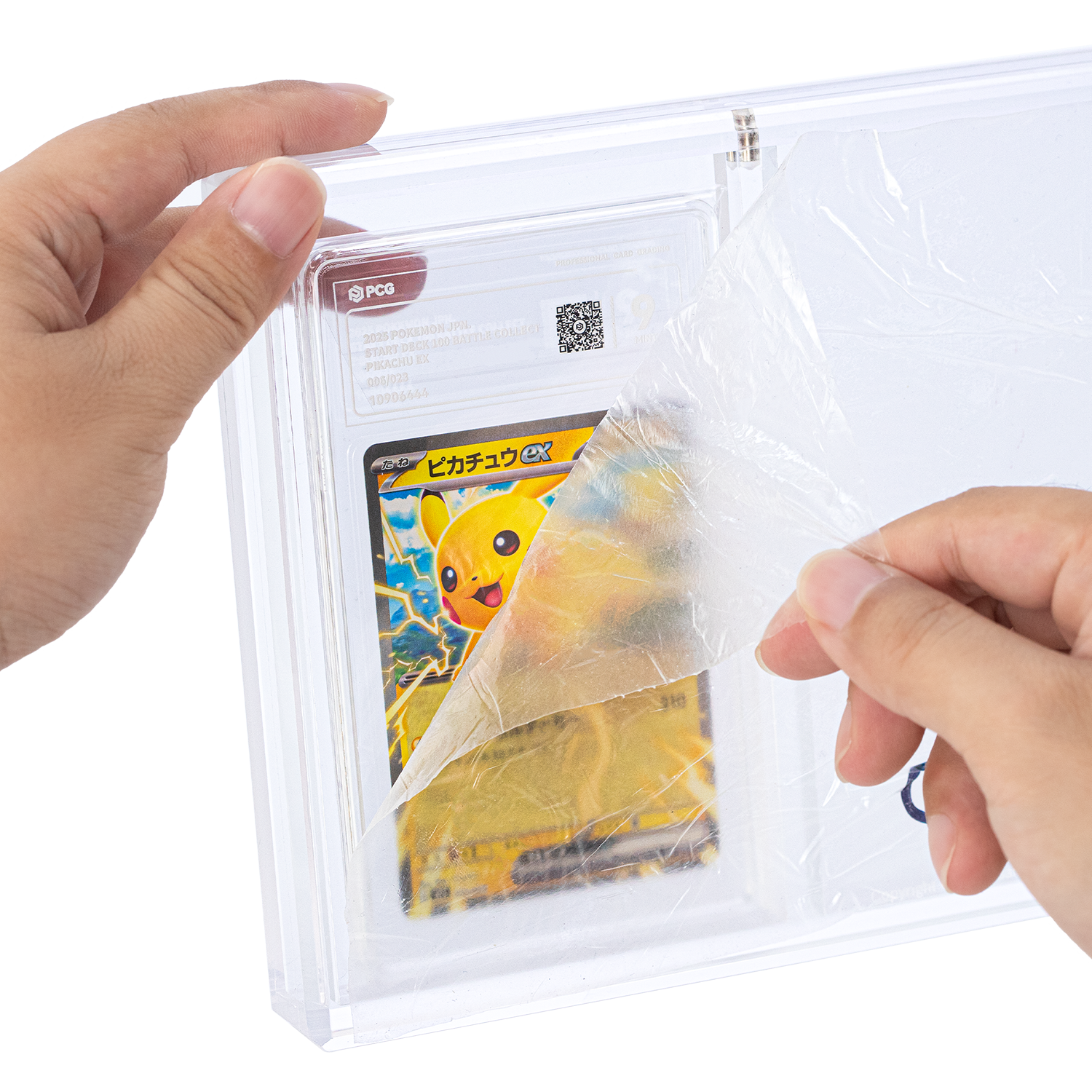 Clear Sanseking 3-slot acrylic graded card display case - view 4