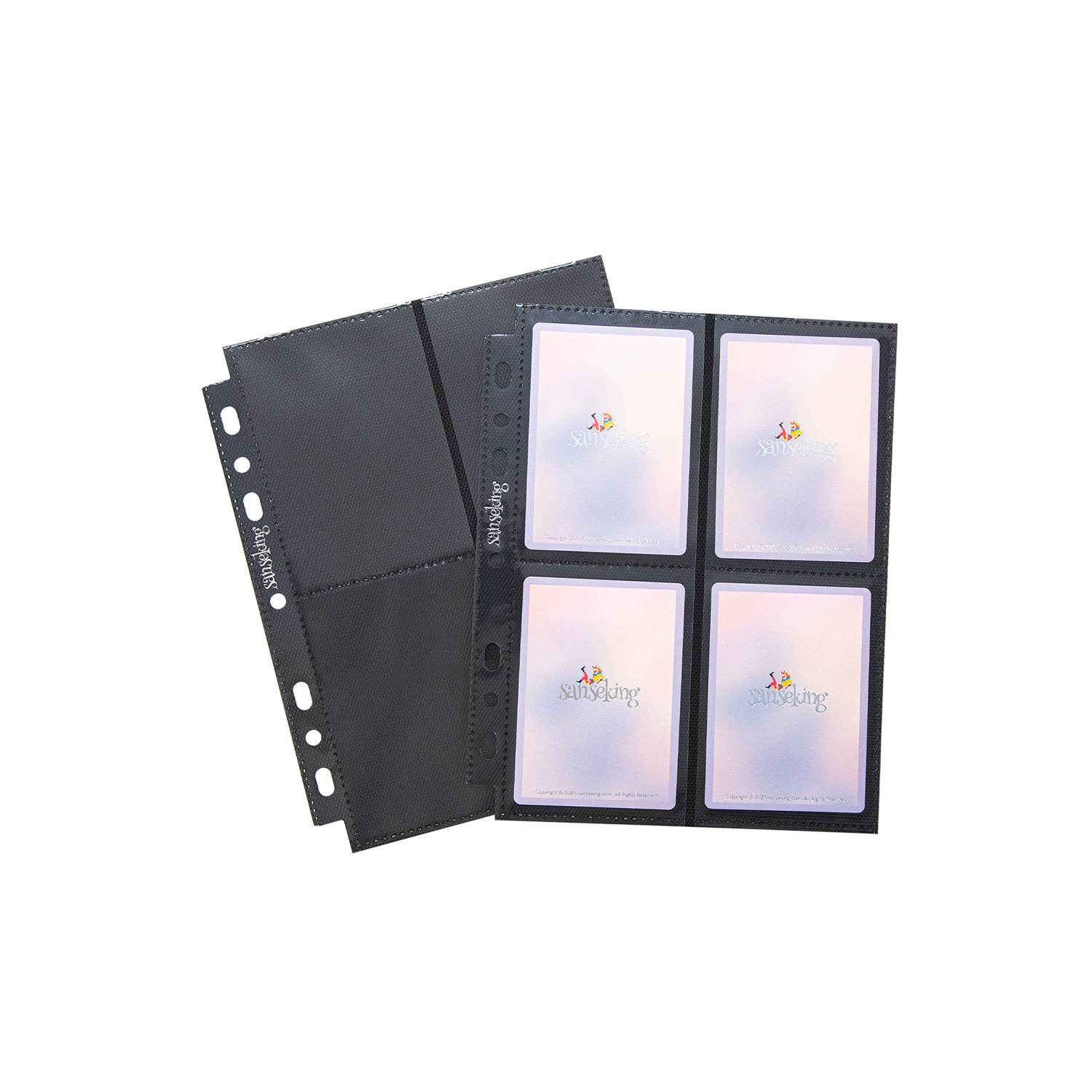 Black Sanseking 8-pocket side-loading waffle binder page - view 6