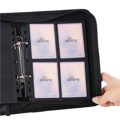 Black Sanseking 8-pocket side-loading waffle binder page - view 12