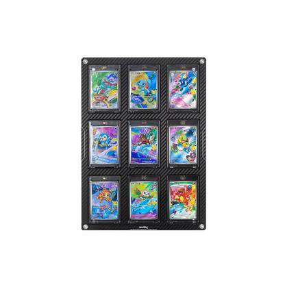 Sanseking 9-slot 35pt magnetic card holder display frame front view with cards