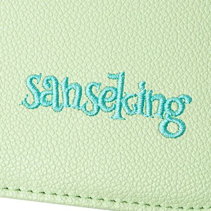 Sanseking AXIS-SK Light Green 4-pocket trading card binder embroidered Sanseking logo