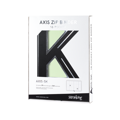 Sanseking AXIS-SK Light Green 9-pocket trading card binder retail packaging box