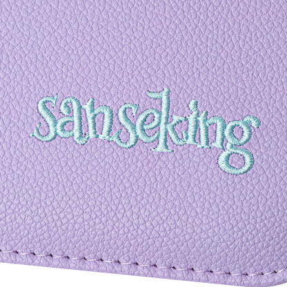 Sanseking AXIS-SK Purple 4-pocket trading card binder embroidered Sanseking logo