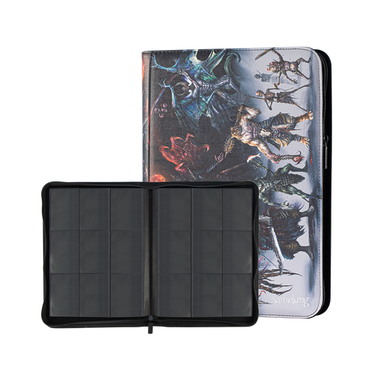 Hellbringer binder front cover shown with open card storage pages