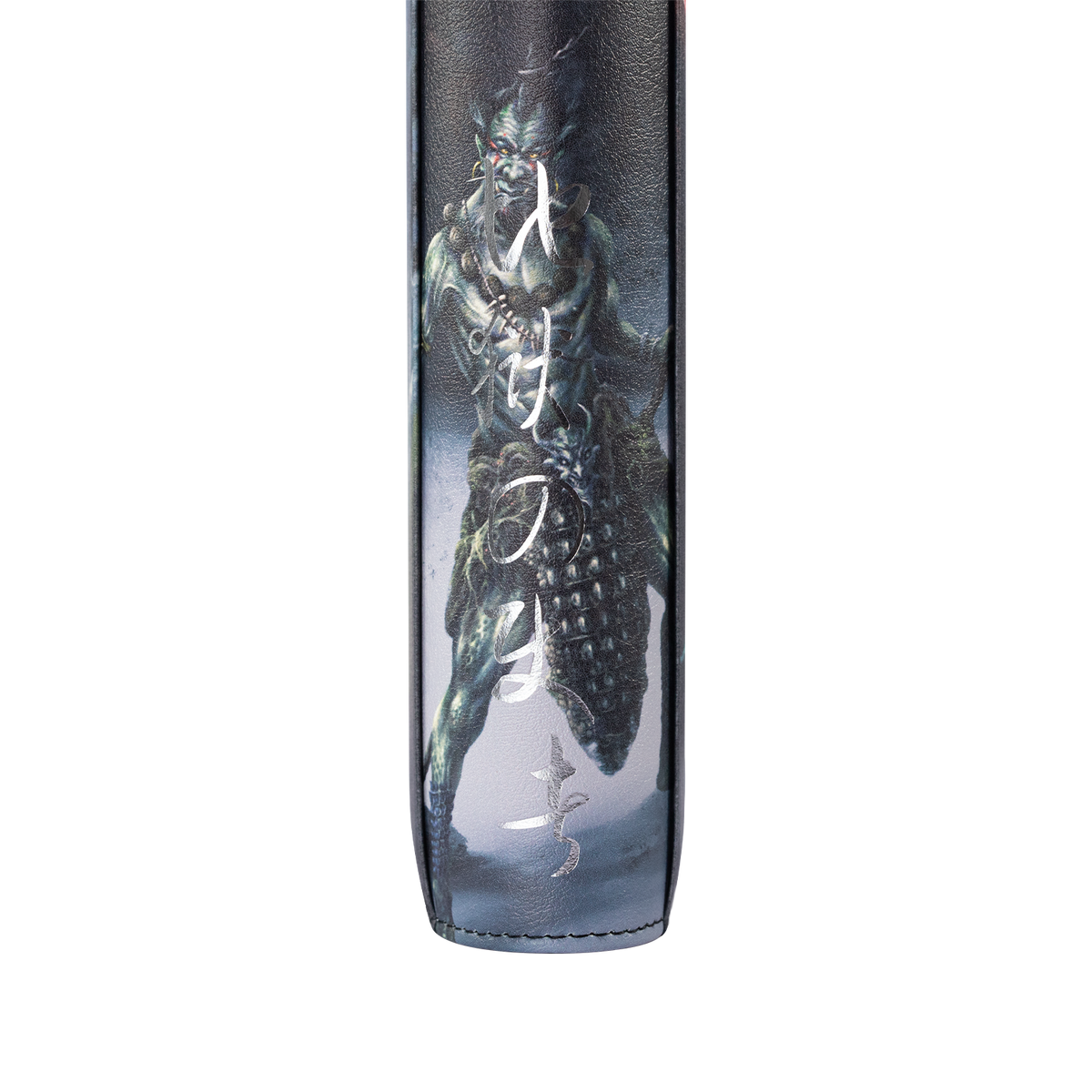 Dark fantasy character illustration on the Hellbringer binder spine