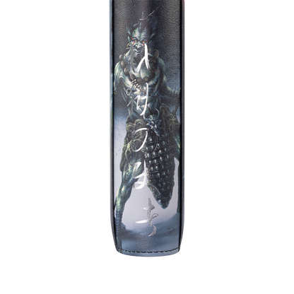 Dark fantasy character illustration on the Hellbringer binder spine