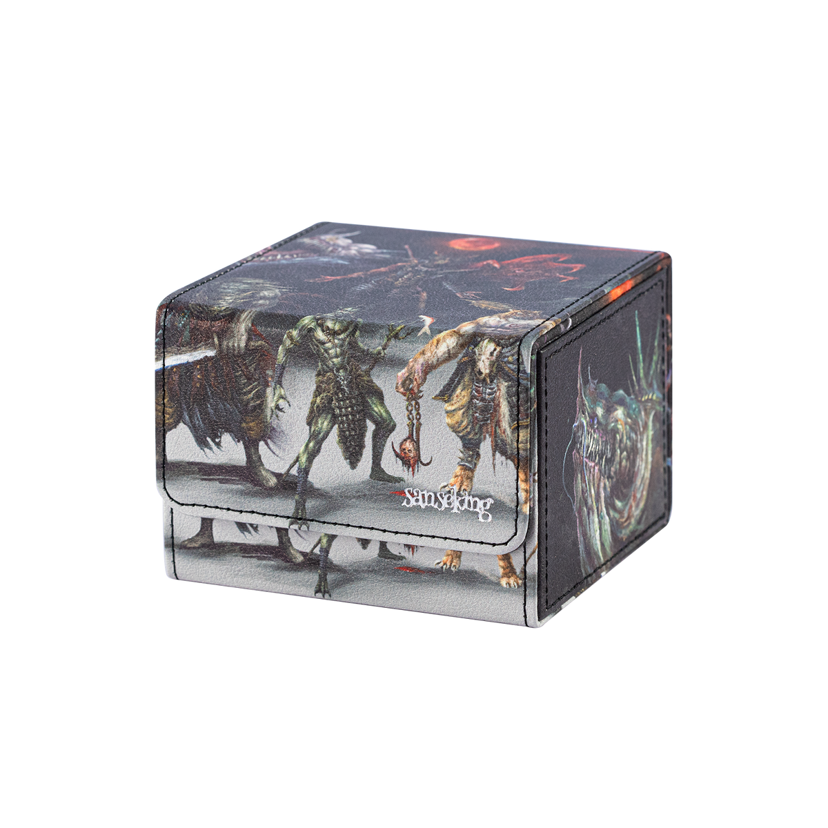 Closed Hellbringer deck box with matching artwork