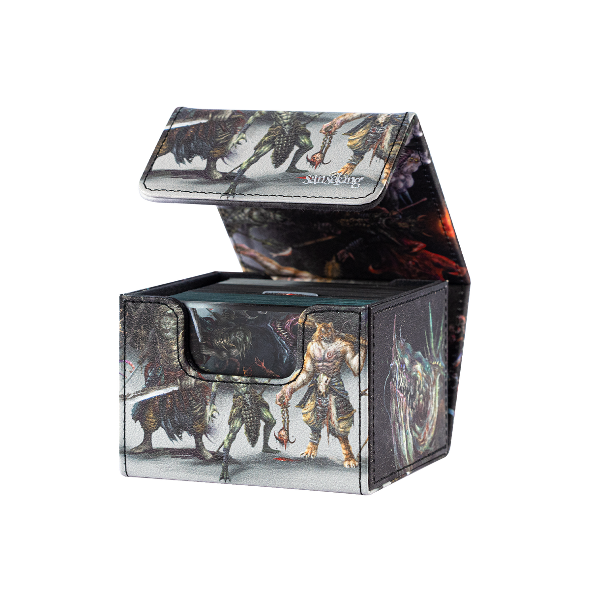 Hellbringer deck box open with cards stored inside