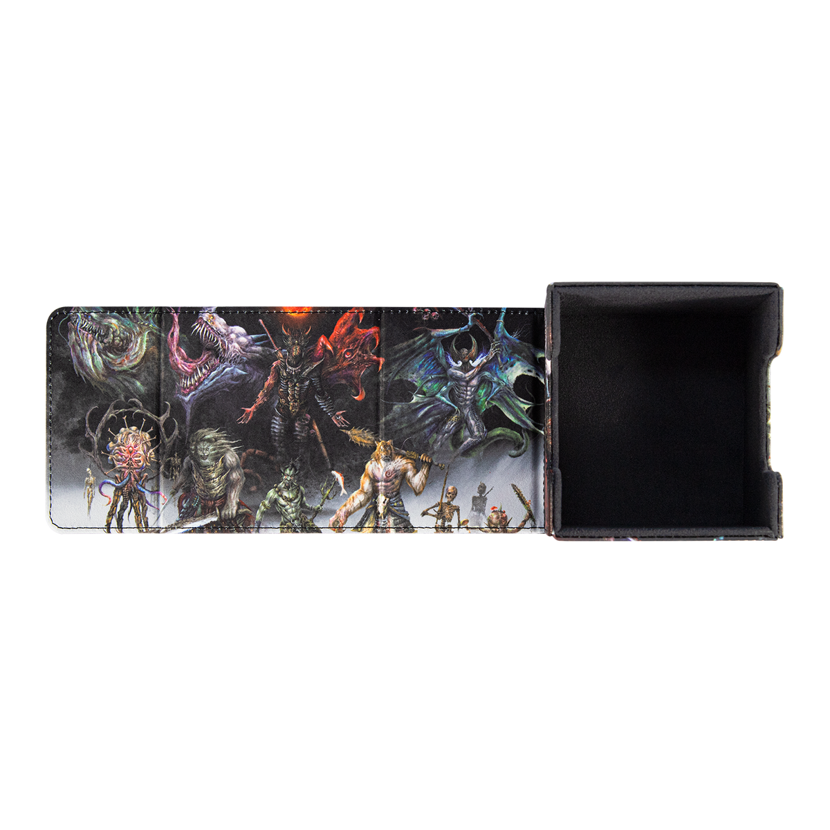 Hellbringer deck box with its illustrated cover unfolded