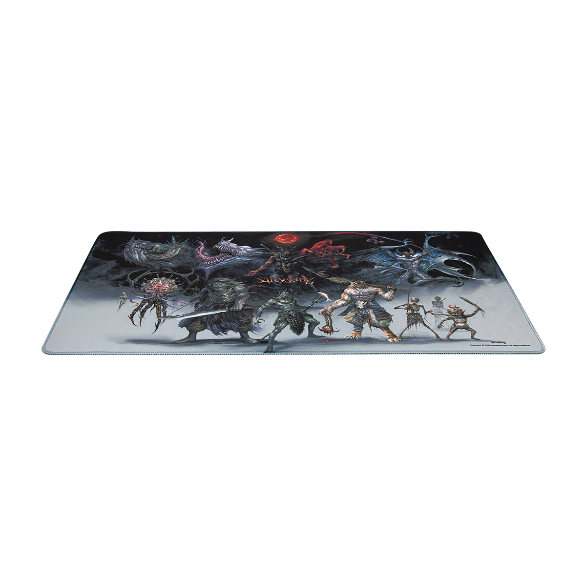 Hellbringer playmat laid flat for tabletop card games