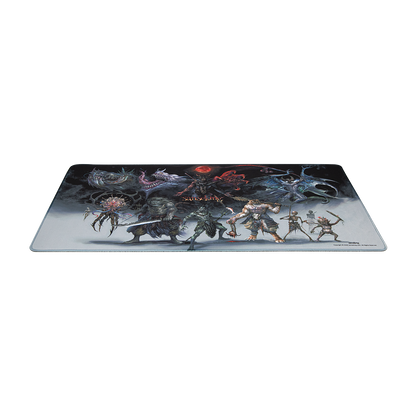 Hellbringer playmat laid flat for tabletop card games