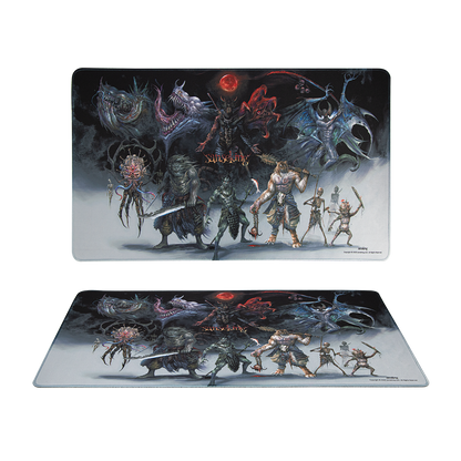 Top and angled views of the Hellbringer playmat