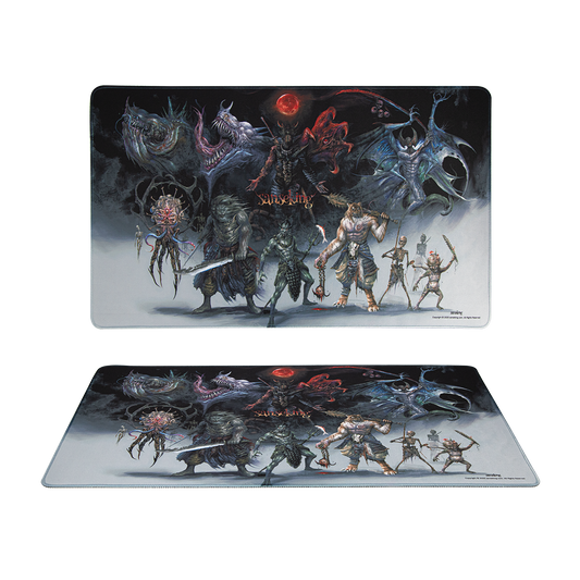 Top and angled views of the Hellbringer playmat