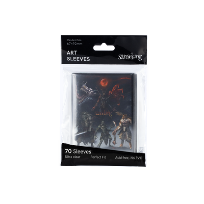 Hellbringer Series art card sleeves packaging containing 70 sleeves