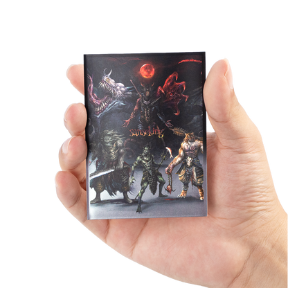 Hellbringer card sleeves held in one hand