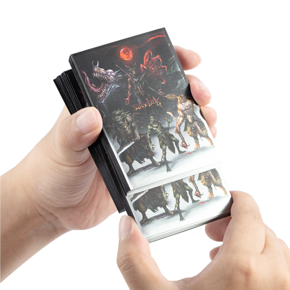 Hellbringer card sleeves shown during a shuffle