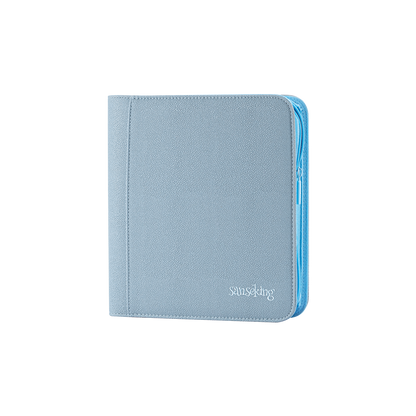 Sanseking PORT Blue 4-pocket toploader binder front angled view