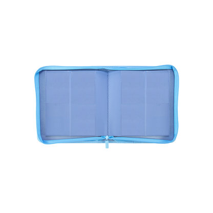 Sanseking PORT Blue 4-pocket toploader binder open transparent toploader pages