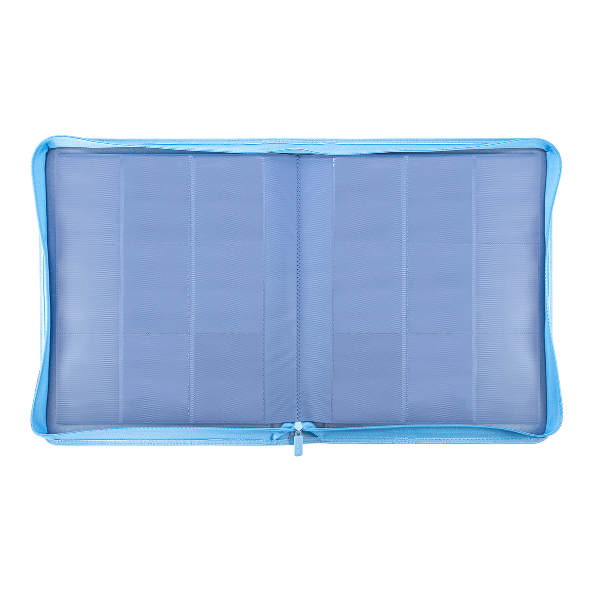 Sanseking PORT Blue 9-pocket toploader binder open transparent toploader pages