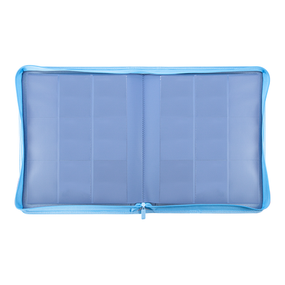 Sanseking PORT Blue 9-pocket toploader binder open transparent toploader pages