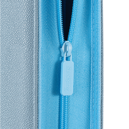 Sanseking PORT Blue 9-pocket toploader binder smooth branded zipper detail