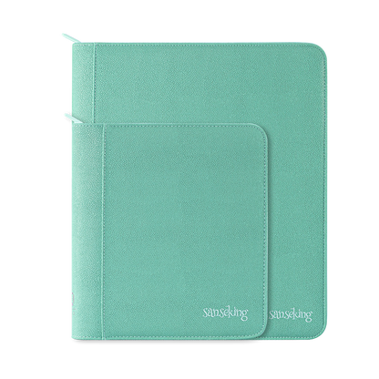 Sanseking PORT Green 4-pocket and 9-pocket toploader binders together