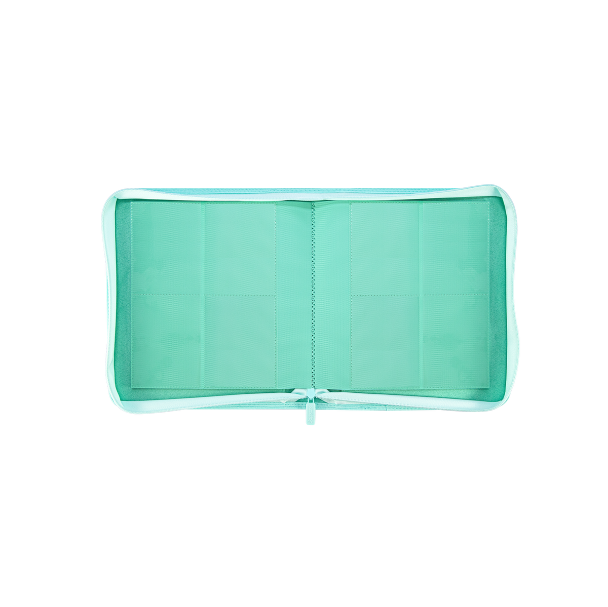 Sanseking PORT Green 4-pocket toploader binder open transparent toploader pages