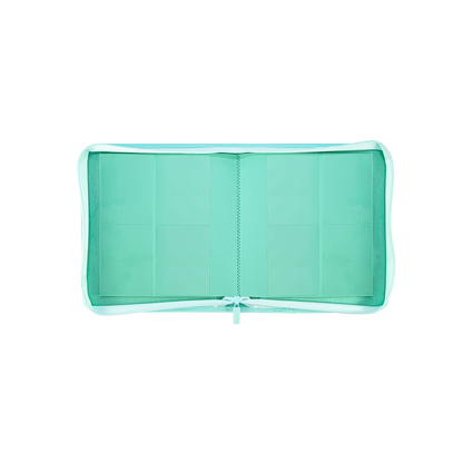 Sanseking PORT Green 4-pocket toploader binder open transparent toploader pages