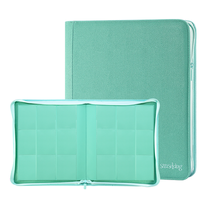 Sanseking PORT Green 9-pocket toploader binder open transparent pages