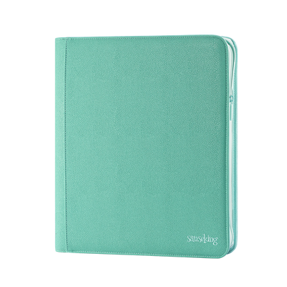 Sanseking PORT Green 9-pocket toploader binder front angled view