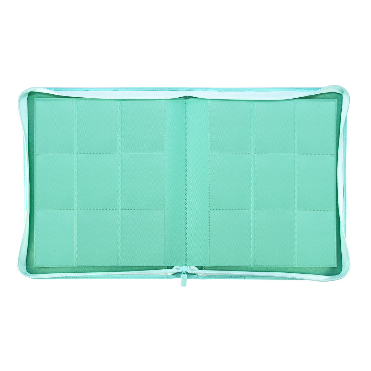 Sanseking PORT Green 9-pocket toploader binder open transparent toploader pages