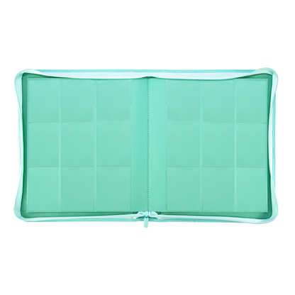 Sanseking PORT Green 9-pocket toploader binder open transparent toploader pages