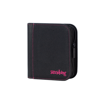 Black Sanseking PORT one-pocket toploader binder closed view
