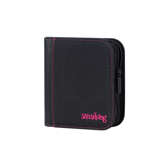 Black Sanseking PORT one-pocket toploader binder closed view
