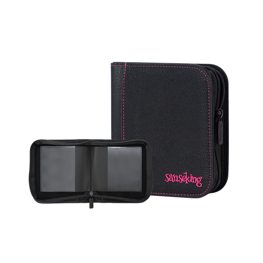Black Sanseking PORT one-pocket toploader binder with open double-sided page