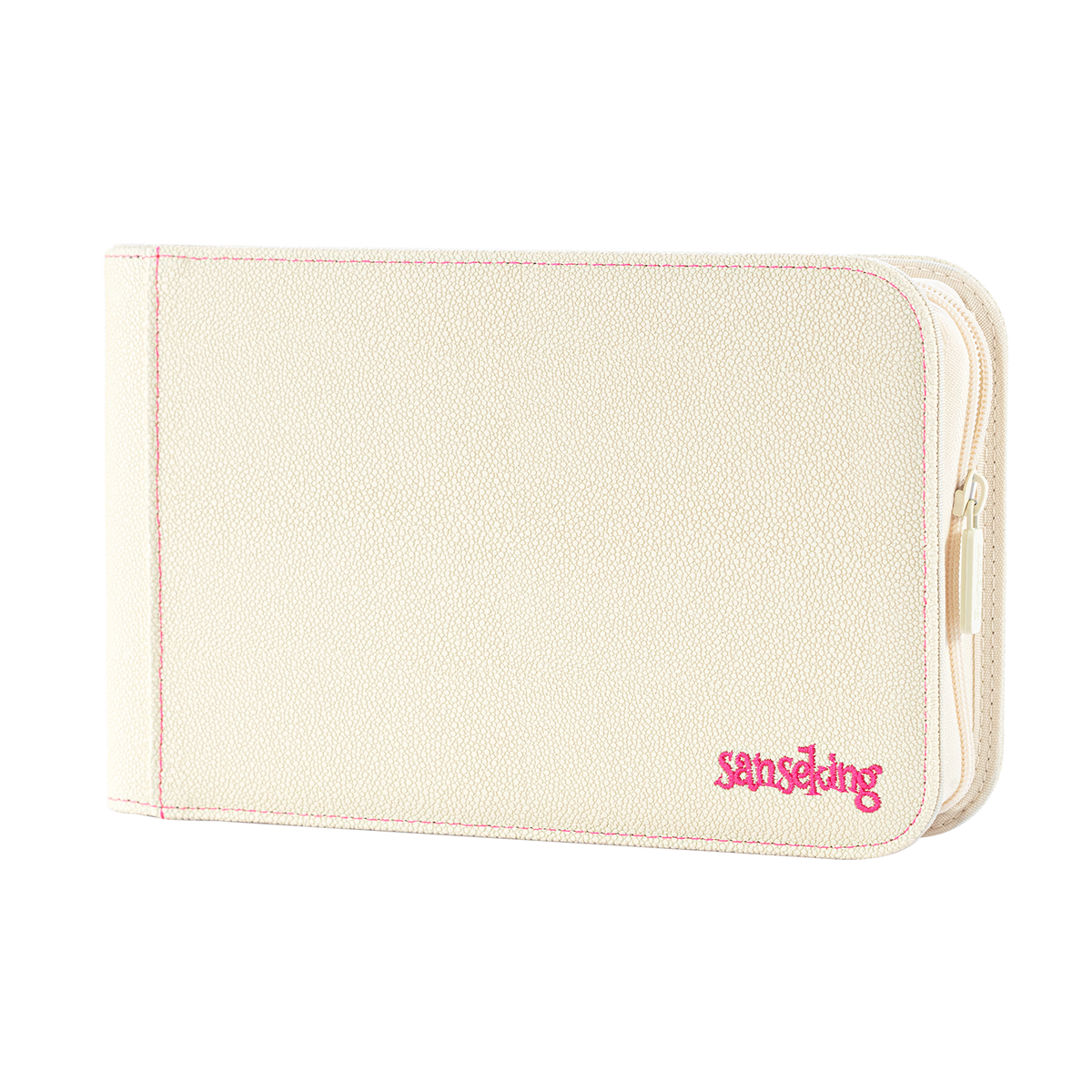 White Sanseking PORT two-pocket toploader binder closed view