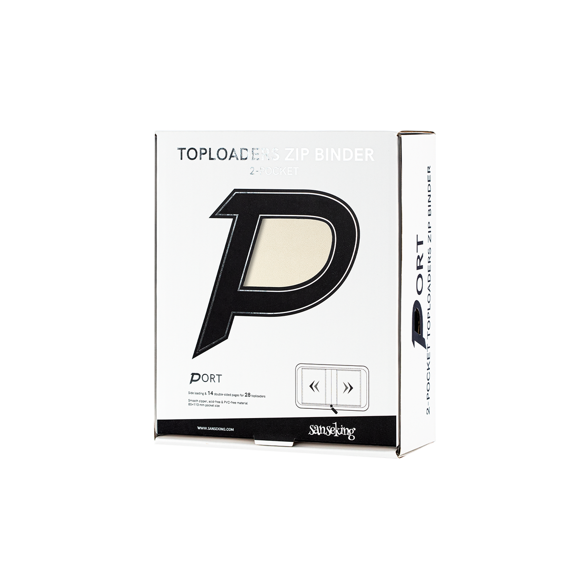 Sanseking PORT toploader binder packaging view 1