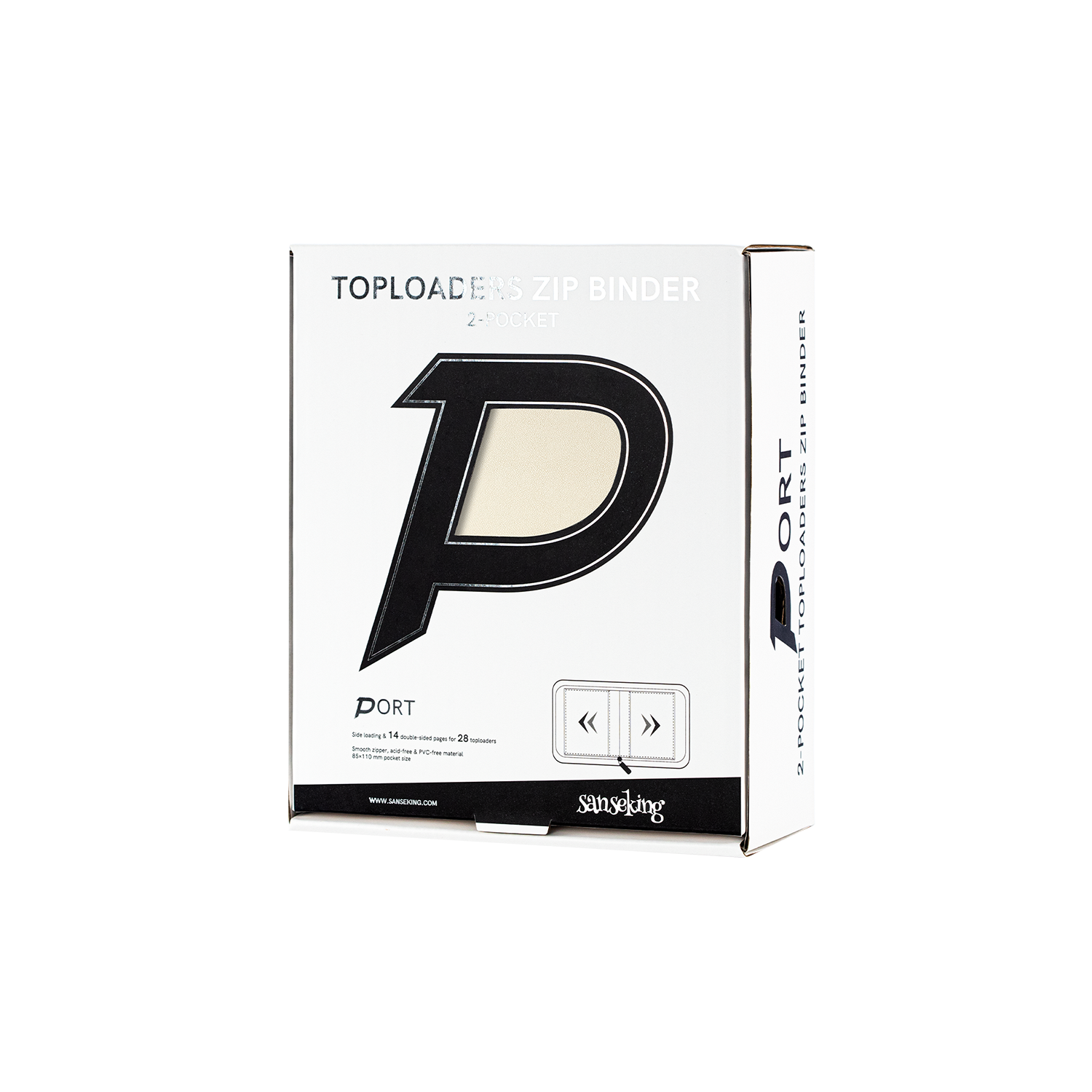 Sanseking PORT toploader binder packaging view 1