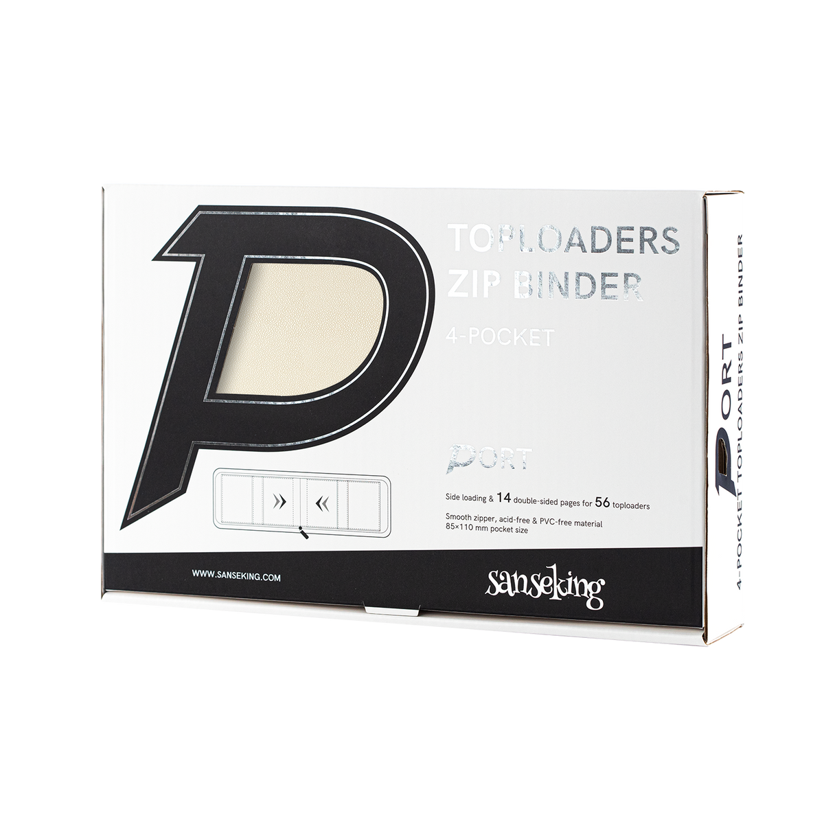 Sanseking PORT toploader binder packaging view 2