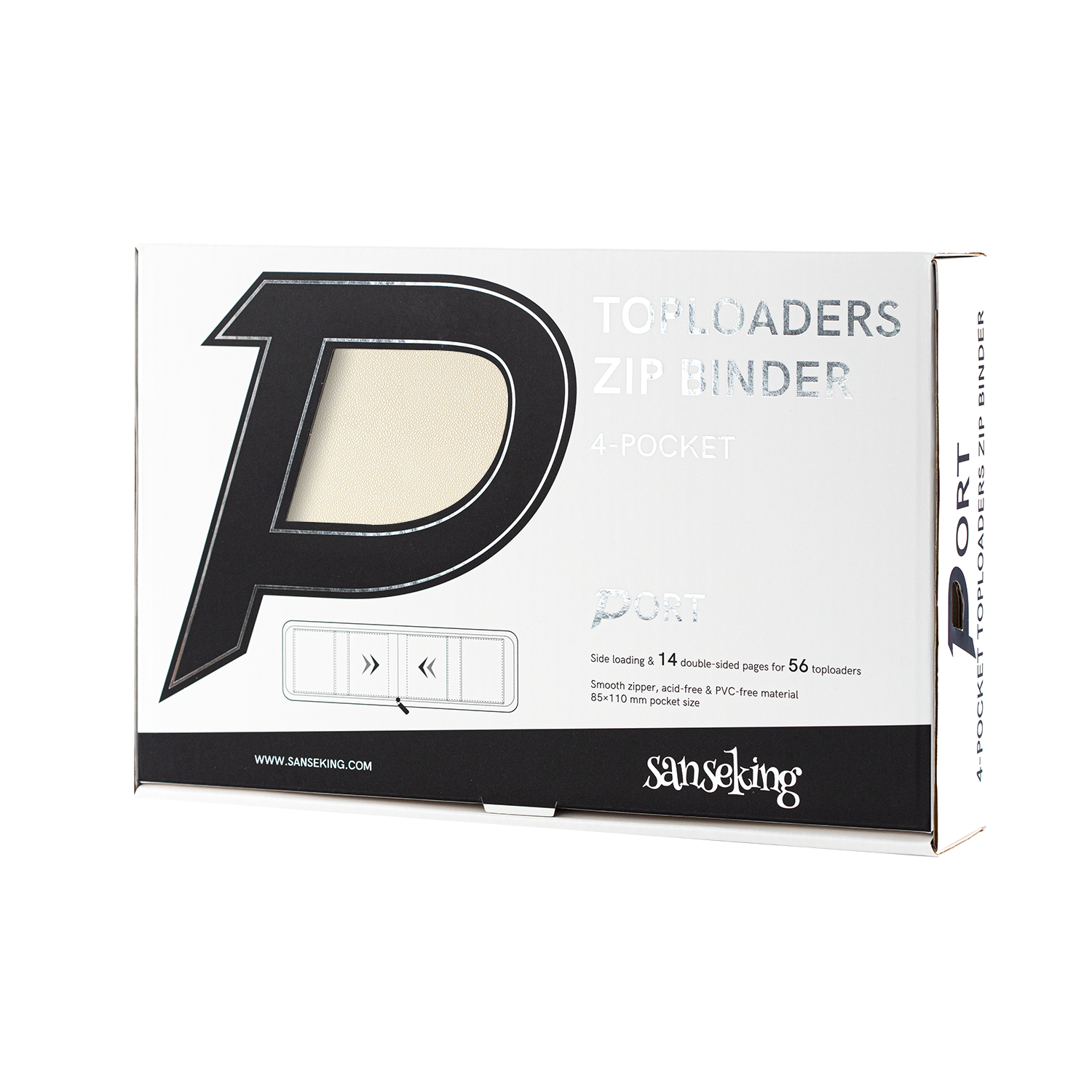 Sanseking PORT toploader binder packaging view 2