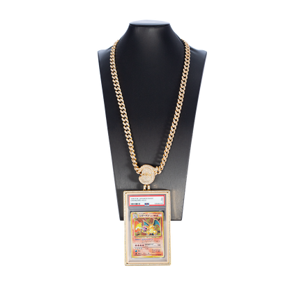 Sanseking Radiance graded card pendant case displayed on a necklace bust
