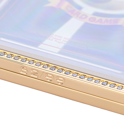 Close-up of numbered Radiance graded card pendant case frame