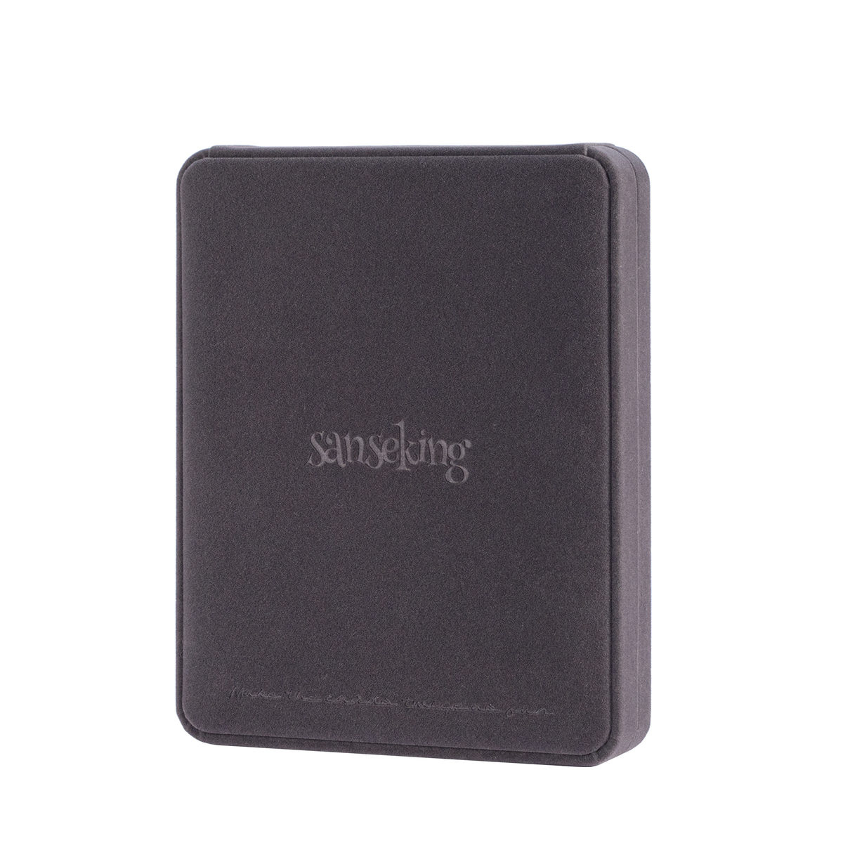 Closed black Sanseking presentation box for Radiance pendant case