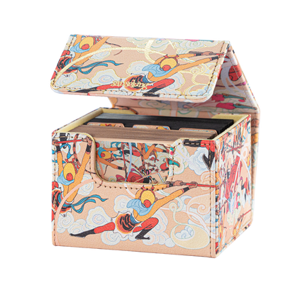 Three Battles with the White Bone Demon deck box open with trading cards