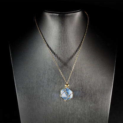 スカイブルーガラスメッキ多面体ダイス7個セット